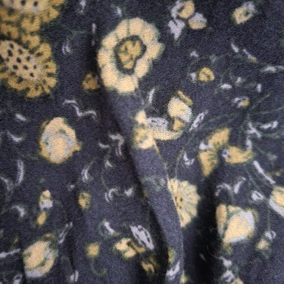 Free People Some Like it Hot Jumpsuit Blue Flare Leg Long Sleeve Floral Size 4 - Picture 9 of 15